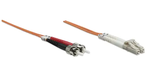 Intellinet LC/ST 5 m oranžová / Optický patch kabel / Multimode OM1 / LSZH plášť