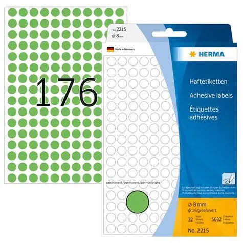 HERMA Etikety kulaté zelené 8 mm / Papírové / 5632 ks