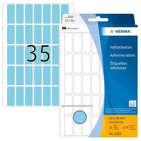 HERMA Etikety víceúčelové modré 12x30 mm / Etikety / papír matný / 1120 ks