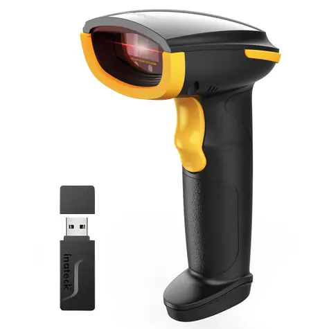 Inateck BCST-21 černá/žlutá / Snímač 1D čárových kódů / Bluetooth / dosah až 100 m