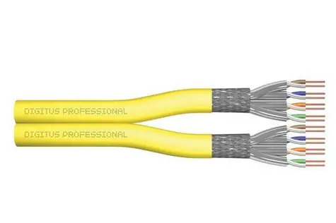 DIGITUS Cat.7A S/FTP žlutý / Instalační kabel / 100m / AWG 22/1 / LSZH / Dca