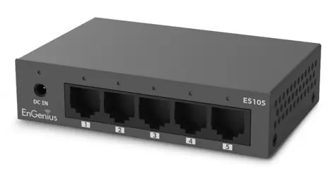 EnGenius ES105 černá / Switch / Unmanaged / 5x Gigabit Ethernet / 10/100/1000 Mbit/s