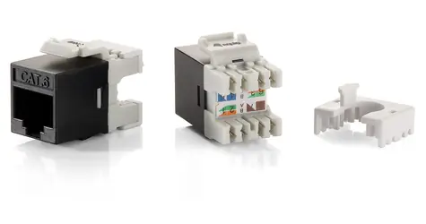 Equip Keystone Jack Cat6 nestíněný / Keystone Jack / LSA / 8 ks / černá, šedá