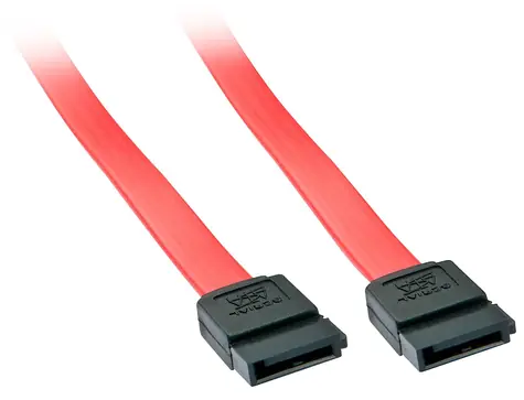 Lindy Interní SATA III kabel černo-červená / Kabel / 2x SATA 7pin M/M / 0,5 m