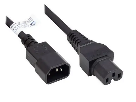 Good Connections černá / Prodlužovací kabel / C14 - C15 / 1 m / 10 A