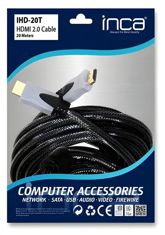 Inca IHD-20T šedá / HDMI kabel / 4K / 30Hz / 18Gbit/s / 20 m
