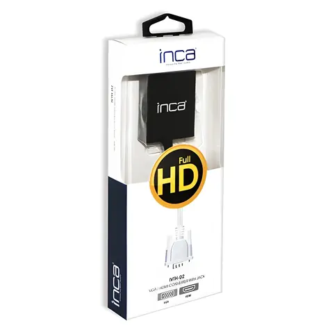 INCA IVTH-02 bílá / Redukce / VGA + USB-A + audio na HDMI / 0,2 m