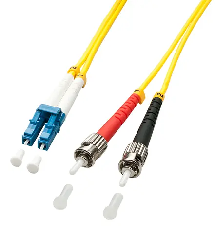 Lindy LC/ST OS2 1m žlutá / Optický patch kabel / Duplex / Singlemode / 9/125 µm