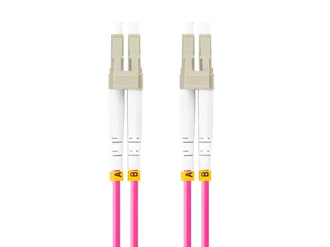 Lanberg FO-LULU-MD41-0100-VT / Optický patch kabel / LC/UPC-LC/UPC / Duplex / OM4 50/125 / 10 m