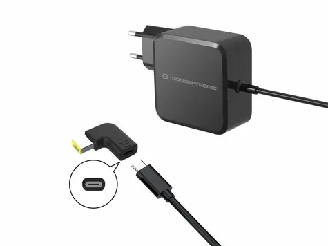 Conceptronic USB-C PD adaptér pro Lenovo černá / Napájecí adaptér / PD 3.0 / 18-20 V / 100 W