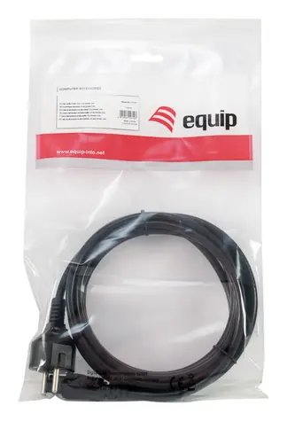 Equip CEE 7/7 - C5 černý / Napájecí kabel / 3 m / 250 V / 2,5 A