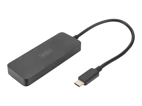 Digitus USB-C MST hub 3x DisplayPort černá / USB hub / DP 1.4 / 4K/60Hz / HDCP 2.2