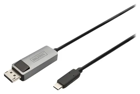 Digitus redukční kabel USB-C - DisplayPort černá / Redukční kabel / DisplayPort 1.4 / 8K 30Hz / 3 m