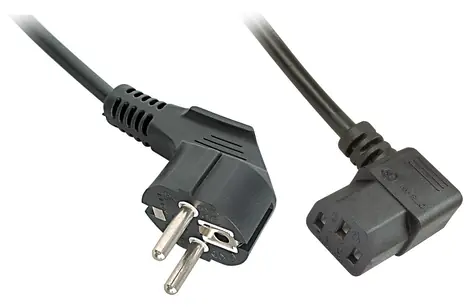 Lindy napájecí kabel Schuko - IEC 320 C13 černá / Napájecí kabel / úhlový 90° / 3 m