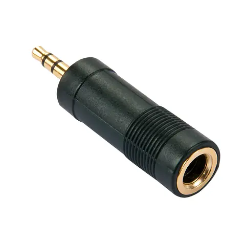 Lindy Jack 3,5 mm - 6,3 mm černá / Audio redukce / pozlacené konektory