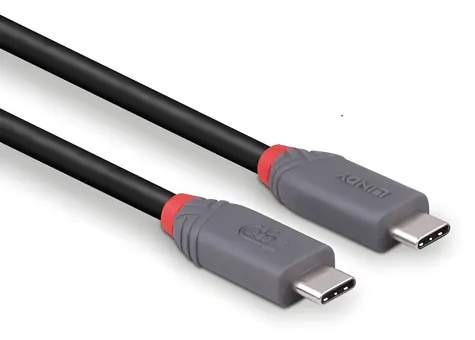 Lindy Anthra Line černá / USB kabel / USB4 Gen 3x2 / USB-C / 240 W PD / 40 Gbit/s / 0,8 m