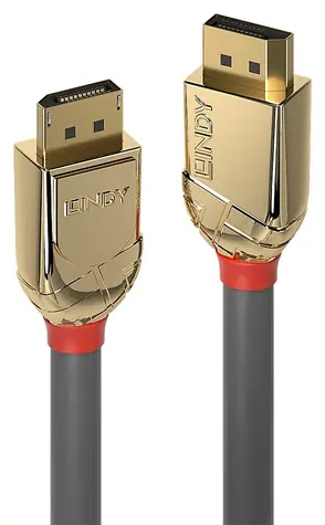 Lindy DisplayPort Gold Line šedá / DisplayPort kabel / 20 m / 4K 30Hz / pozlacené konektory