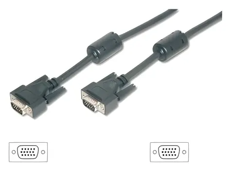 Equip VGA kabel M/M černý / Propojovací kabel / 1,8 m / feritová tlumivka / max. 2048×1536