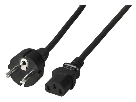 EFB Schuko 180° - C13 180° černá / Napájecí kabel / 3 m / 10 A / 250 V