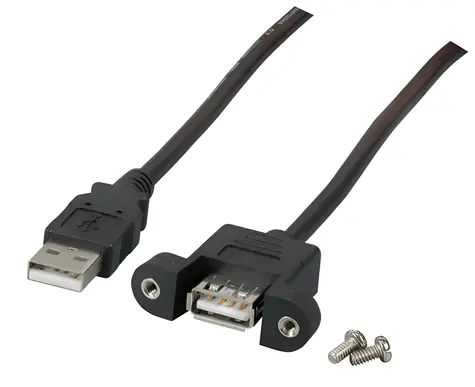 EFB černá / Prodlužovací kabel / USB-A - USB-A / USB 2.0 / 0,5 m