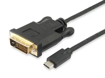 Equip Redukce USB-C - DVI-D černá / Redukce / 1920x1200 60Hz / 1,8 m
