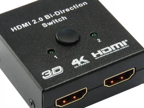 Equip obousměrný HDMI switch černá / Přepínač HDMI / 2x vstup, 1x výstup / 4K 60Hz / 18 Gbps