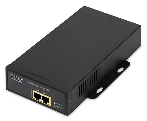 DIGITUS / PoE injektor / PoE++ 802.3bt / Gigabit / 95 W / 2x RJ-45
