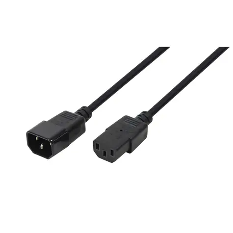 LogiLink CP091 černá / Prodlužovací napájecí kabel / IEC C14 (M) - C13 (F) / 1,8 m / 10/16 A