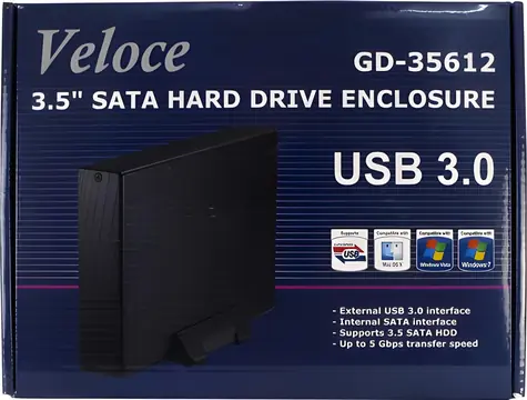 Inter-Tech Veloce GD-35612 / Externí box na HDD / 3.5