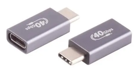 Shiverpeaks USB-C úhlový adaptér šedá / Adaptér / USB4 40 Gbit/s / DisplayPort 2.0 / Power Delivery / kovové tělo