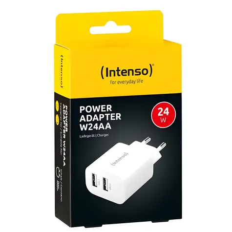 Intenso Nabíječka 2x USB-A 24W bílá / Nabíječka / 2x USB-A / 24W / 2,4A / 100-240V