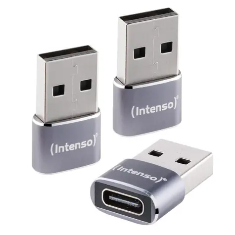 Intenso C480A antracitová / Adaptér USB-C na USB-A / Hliníkové tělo / 3 ks / USB 2.0