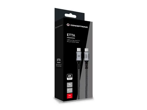 Conceptronic USB-C - USB-C černá / Kabel / USB 3.2 Gen 2x2 / PD 100W / 20 Gbit/s / 2 m