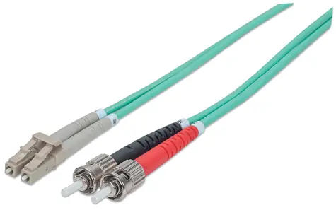 Intellinet modrá / Optický kabel LC/ST / Multimode OM3 / 2 m / LSZH plášť