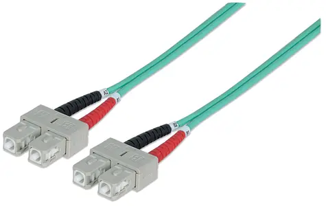 Intellinet SC/SC 1 m tyrkysová / Optický kabel / Multimode OM3 / Duplex / LSZH