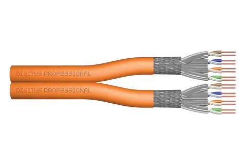 DIGITUS Cat7 S/FTP oranžový / Instalační kabel / 500 m / AWG 23/1 / LSZH / Dca