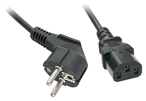 Lindy černá (30337) / Napájecí kabel / Schuko - IEC 320 C13 / úhlový / 5 m