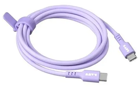 LAUT LINK USB-C - USB-C fialová / Kabel / 1.5m / 60W / nabíjecí a datový