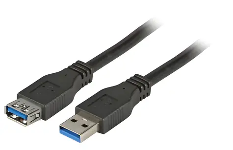 EFB prodlužovací kabel USB-A černá / Prodlužovací kabel / USB-A - USB-A / USB 3.2 Gen 1 (5 Gbit/s) / 5 m