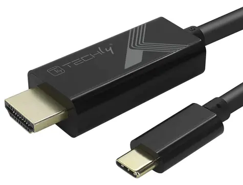 Techly IADAP-USBC-HDMI5TY černá / Kabel USB-C - HDMI / HDMI 2.0 / 4K 60Hz / 5 m
