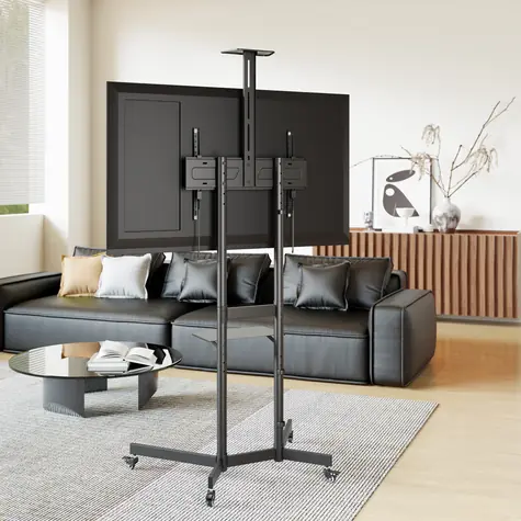 Equip Economy černá / Podlahový stojan TV / 37-70