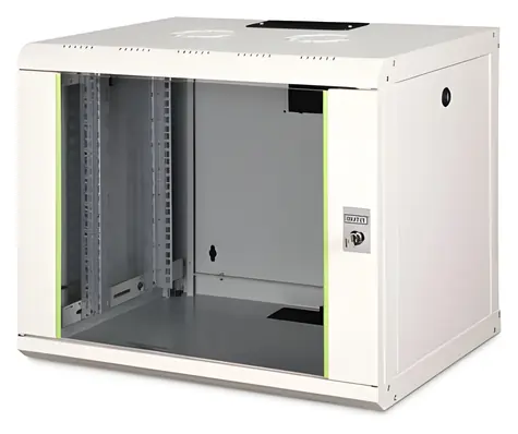 Digitus Unique 16U černá / Nástěnný rozvaděč / 600 x 780 x 450 mm / nosnost 100 kg / skleněné dveře / IP20