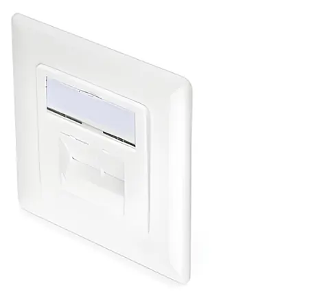 DIGITUS zásuvka 2xRJ45 pod omítku bílá / Síťová zásuvka / Cat6a STP stíněná / LSA konektory