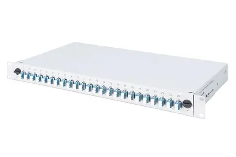 Digitus Optický spojovací box 12x LC OM4 šedá / Spojovací box / 1U / Ocelová konstrukce