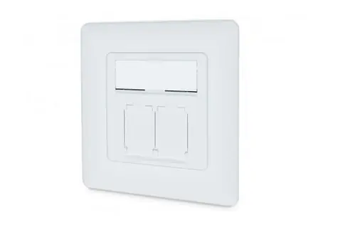 Digitus zásuvka 2x RJ45 CAT6A stíněná bílá / Datová zásuvka / pod omítku / STP / 500 MHz