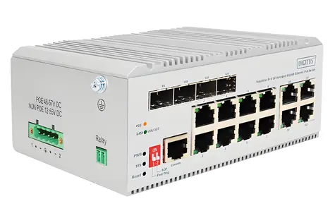 DIGITUS / Switch / PoE / L2 managed / 8x Gigabit PoE 30W + 4x SFP Uplink