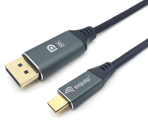 Equip USB-C -> DisplayPort 1.4 šedá / Adaptér / 8K/60Hz / 240Hz / 3m
