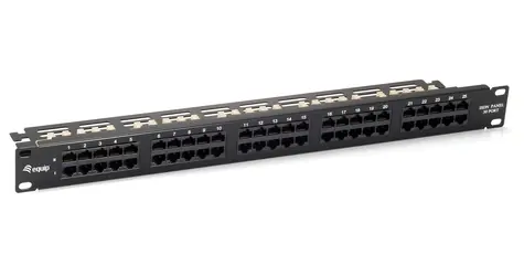 Equip / Patch panel / 50 portů / Cat3 / UTP / 1U / černá