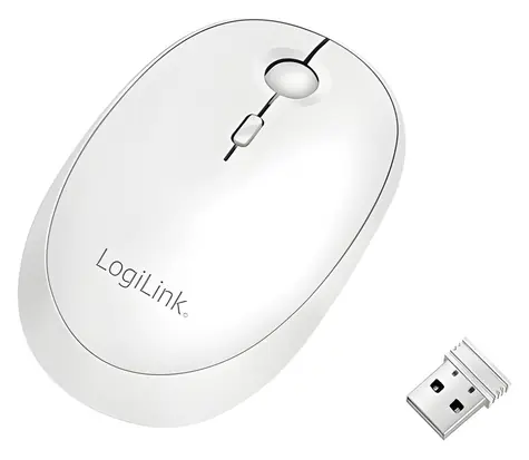 LogiLink Bezdrátová myš bílá / Bezdrátová myš / 800/1200/1600 DPI / Bluetooth 4.0 / 2.4 GHz