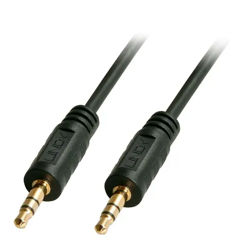 Lindy černá / Audio kabel / Jack 3,5 mm - Jack 3,5 mm / pozlacené konektory / 3 m